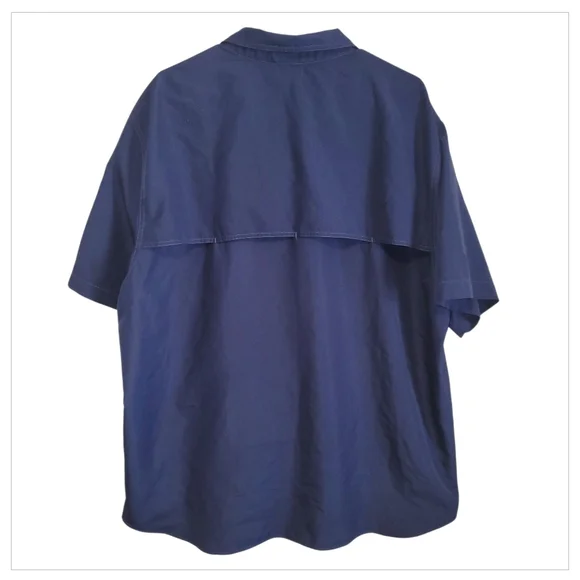 Merrell XXL Mens Outdoor Hiking Shirt Navy Button Down Travel - Picture 3 of 6
